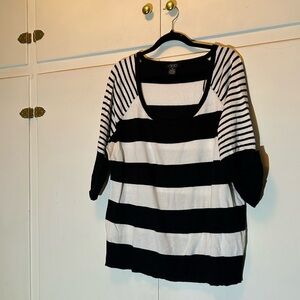 Deb Black and White Striped Sweater